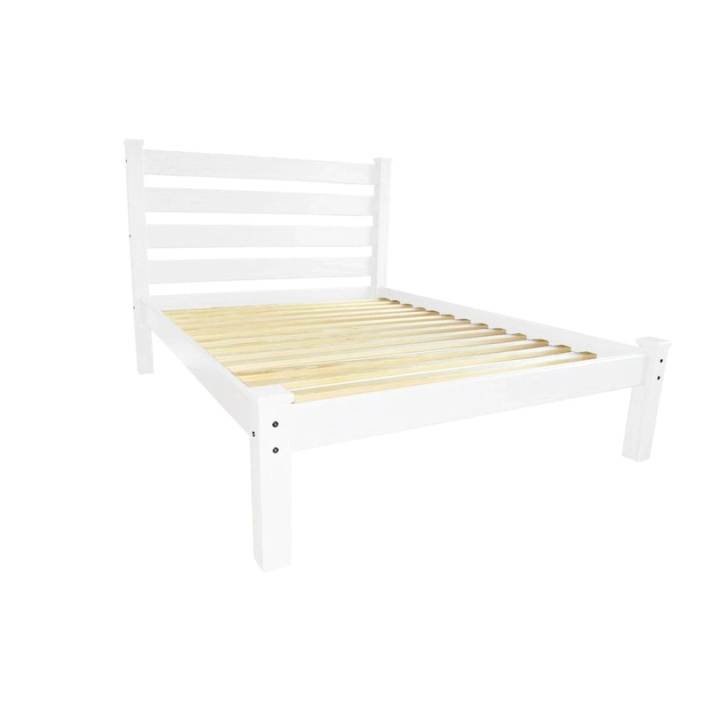 Lit plateforme queen en pin massif non-fini