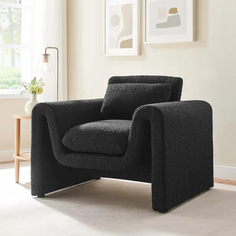 Boucle Upholstered Armchair