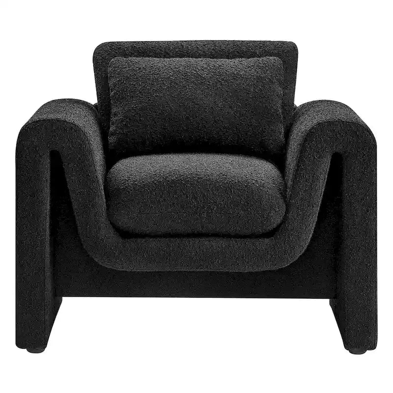 Fauteuil rembourré en bouclette
