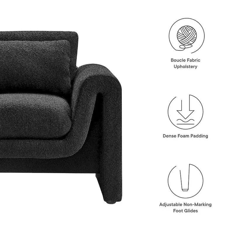 Fauteuil rembourré en bouclette