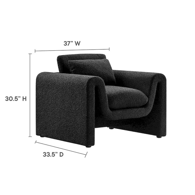 Fauteuil rembourré en bouclette