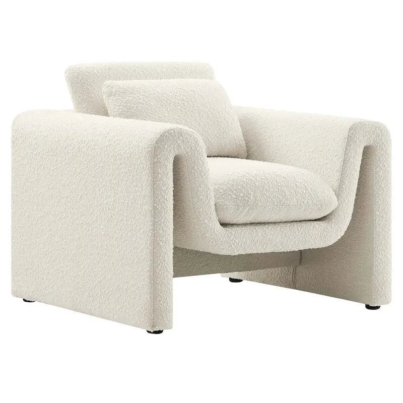 Fauteuil rembourré en bouclette