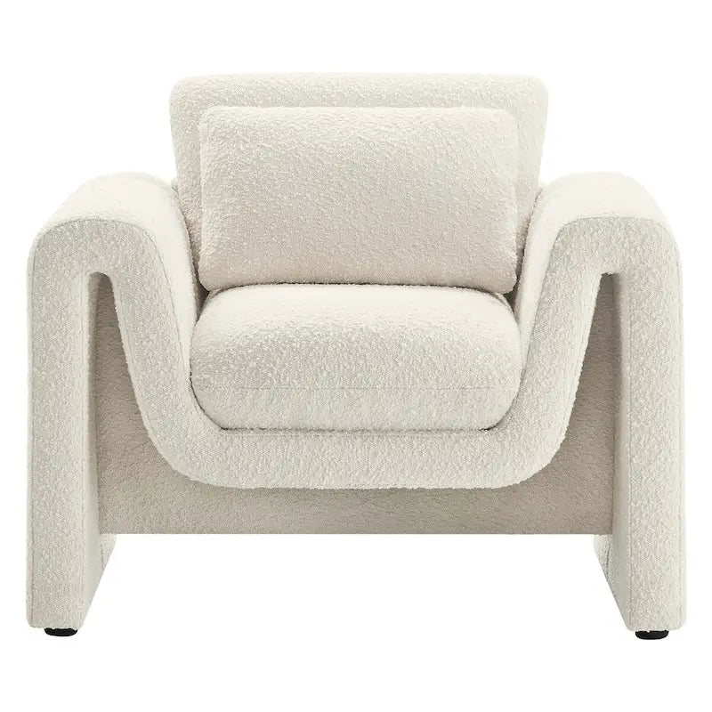 Fauteuil rembourré en bouclette