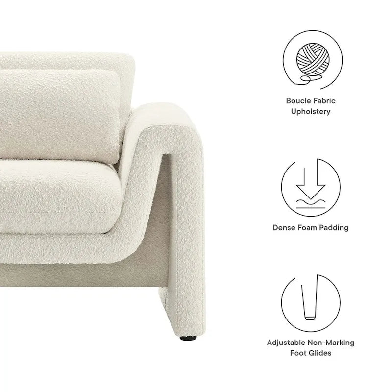 Fauteuil rembourré en bouclette