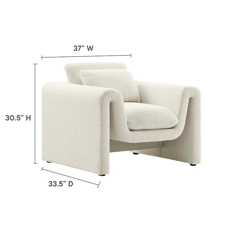 Fauteuil rembourré en bouclette