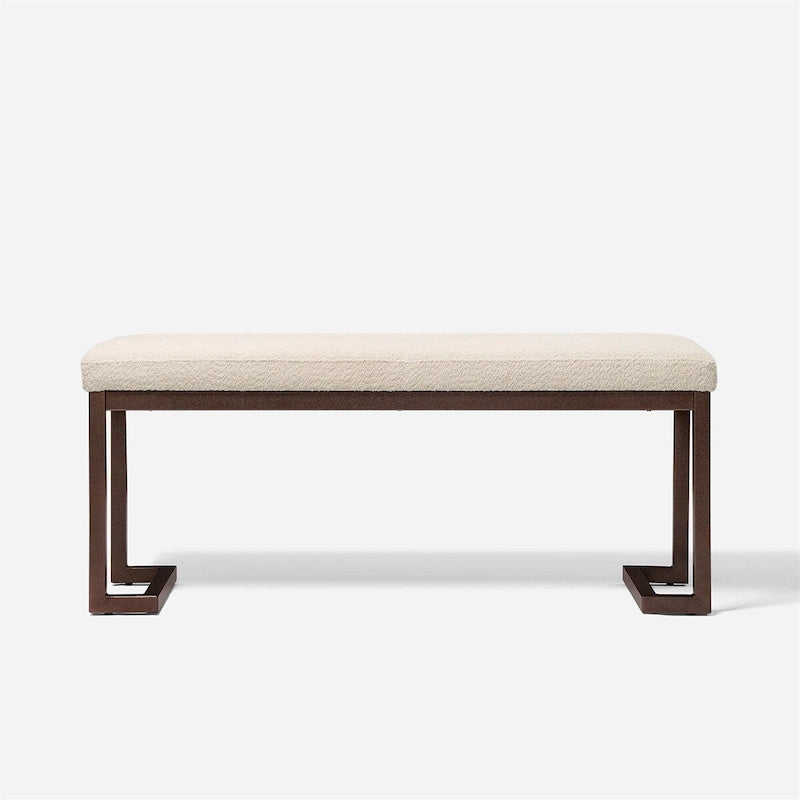 Banc design contemporain en tissu bouclé