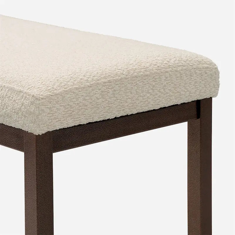 Banc design contemporain en tissu bouclé
