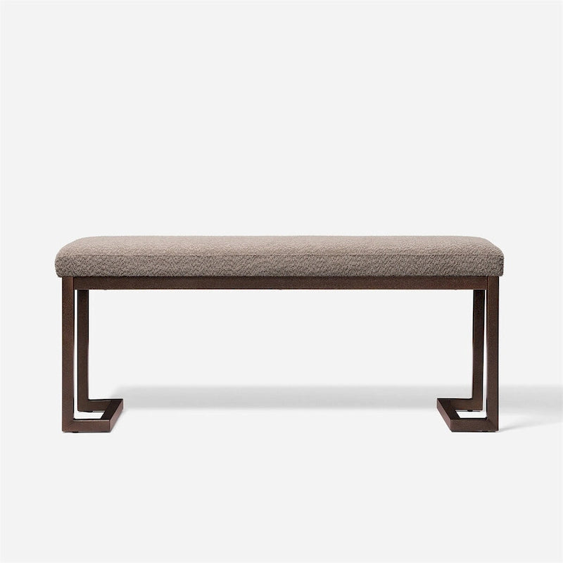 Banc design contemporain en tissu bouclé