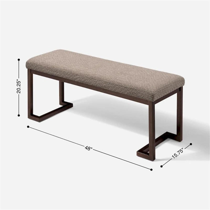 Banc design contemporain en tissu bouclé