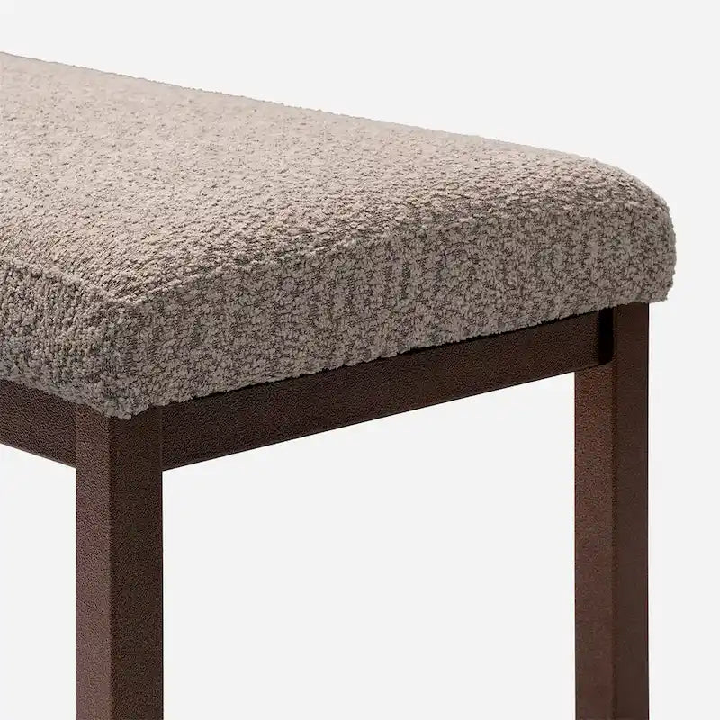 Banc design contemporain en tissu bouclé