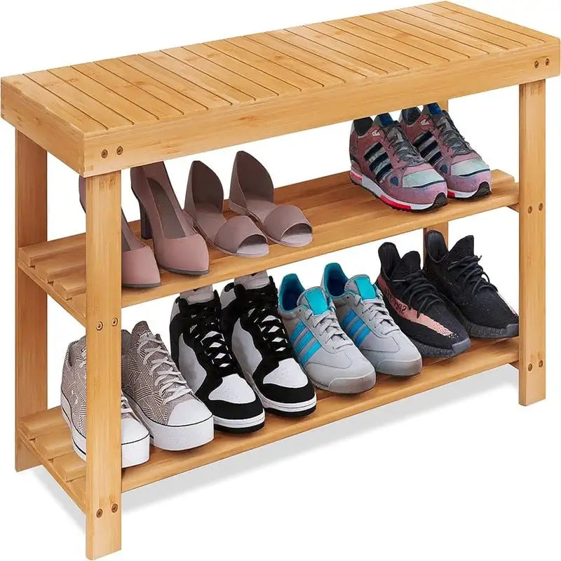 Banc range-chaussures en bambou