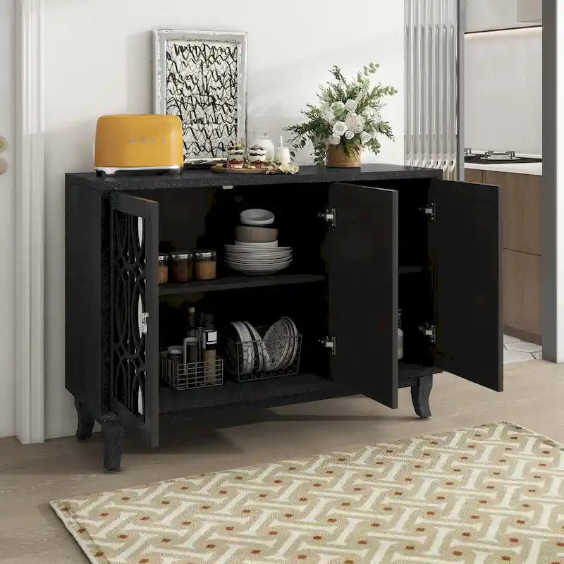 Buffet à 3 portes avec miroir