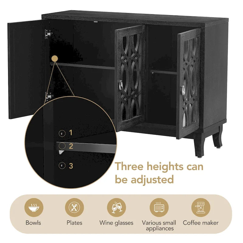 Buffet à 3 portes avec miroir