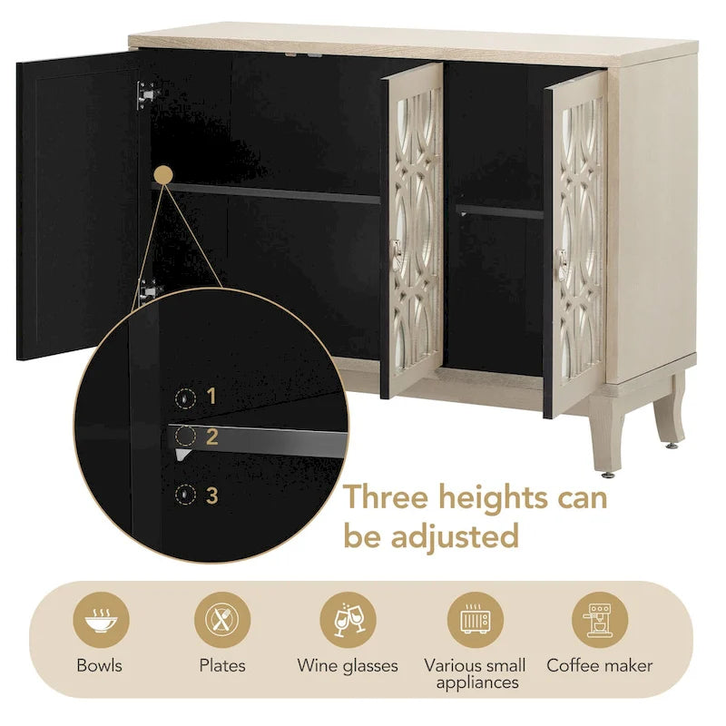Buffet à 3 portes avec miroir