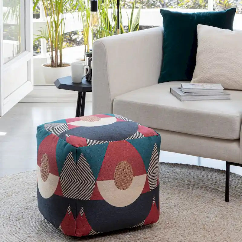 Pouf ottoman d'intérieur/extérieur carré 18 x 18 x 18