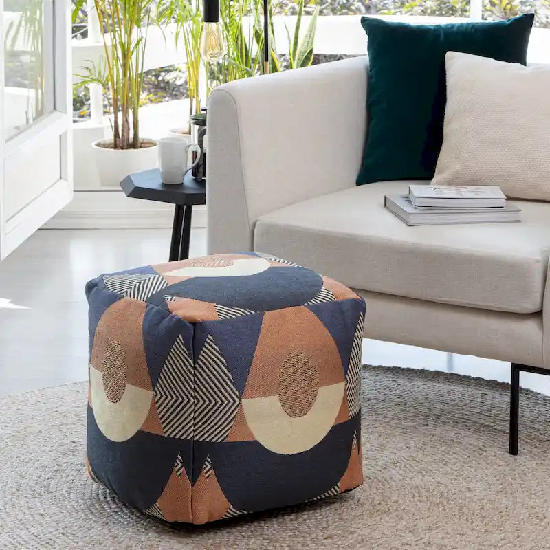 Pouf ottoman d'intérieur/extérieur carré 18 x 18 x 18