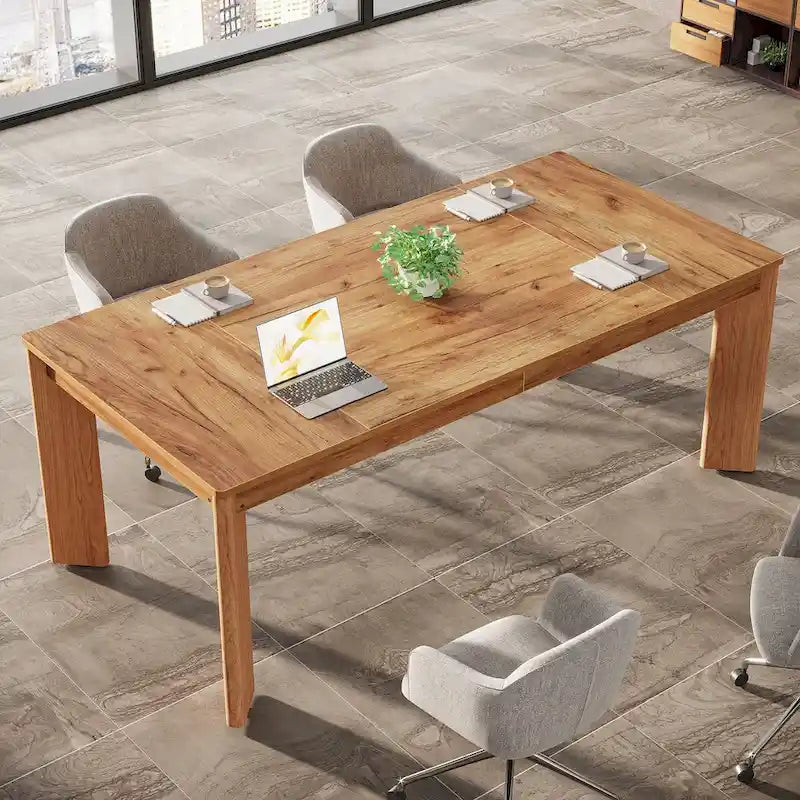 Bureau informatique de 157 cm, bureau de direction en bois pour bureau à domicile