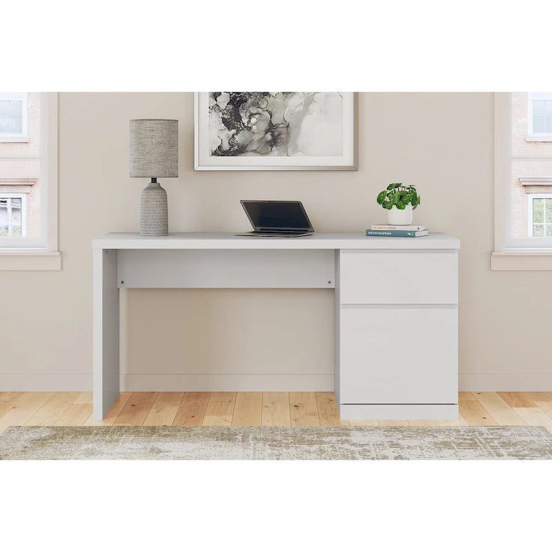 Bureau d'ordinateur blanc 60 po