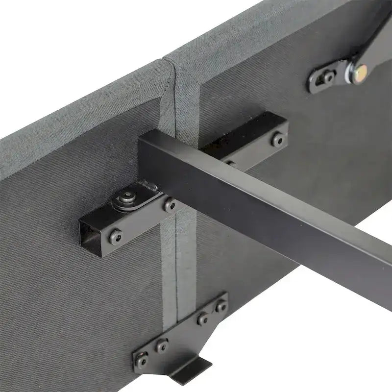 Cadre de lit double avec sommier relevable et ports USB