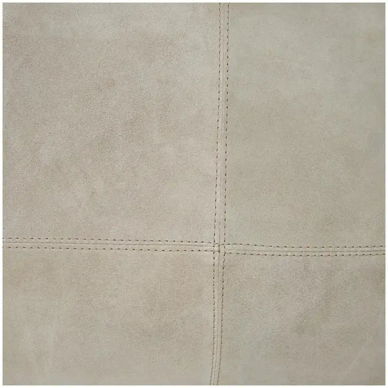 Pouf carré bas en cuir au design patchwork - Marron, Gris ou Marron foncé