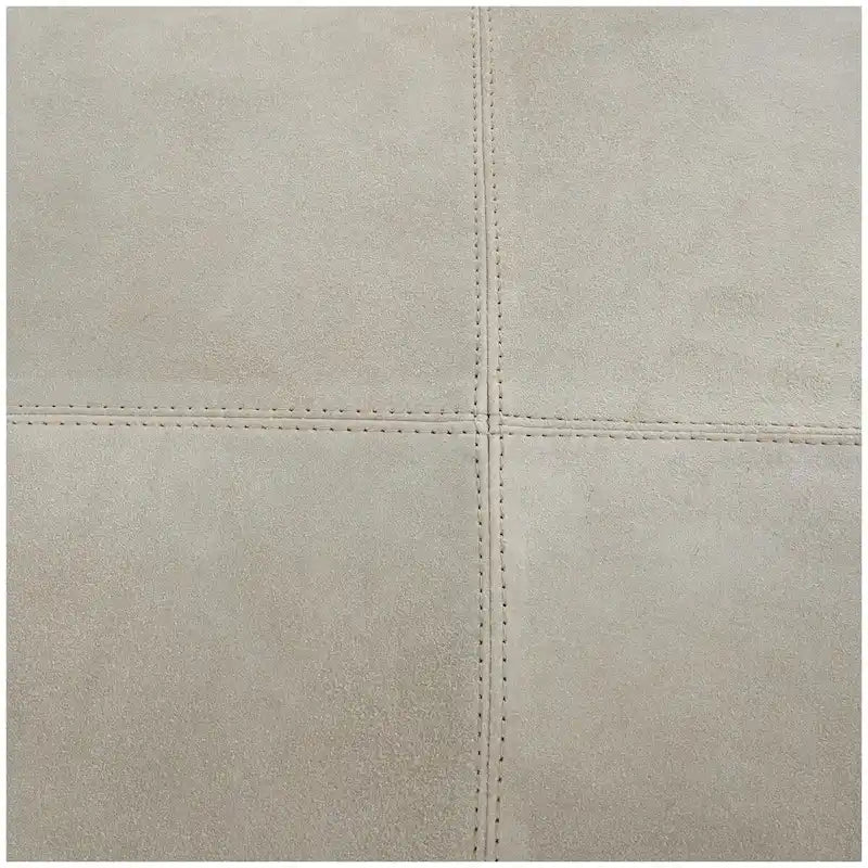 Pouf carré bas en cuir au design patchwork - Marron, Gris ou Marron foncé